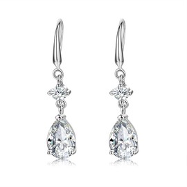 Silver Earrings for Women Crystal Long Hollow Earrings Silver Knot Earrings Lucky Knot Drop Hanging Earrings Infinity Hanging Earrings for Women, Metal