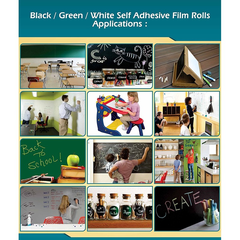 Styleys Fabric Greenboard Wall Sticker, 45 x 200 cm, Green