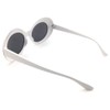 Grunge Round Sunglasses, Oval Large, Big Frame, white