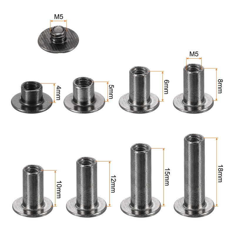 sourcing map 110 Sets Chicago Screw Rivets Metal Phillips Head