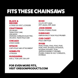 Oregon R40 Chainsaw Chain for 10 Inch Bar – 40 Drive Link Replacement Chainsaw Blade, .043" Gauge, 3/8" Pitch, fits Remington, Husqvarna, Ryobi and more, AdvanceCut, Gray