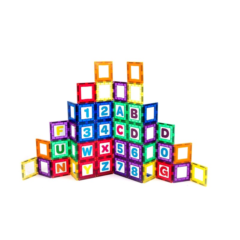 Playmags 36 Pcs Magnetic Tiles Building Set - Magnetic Tiles