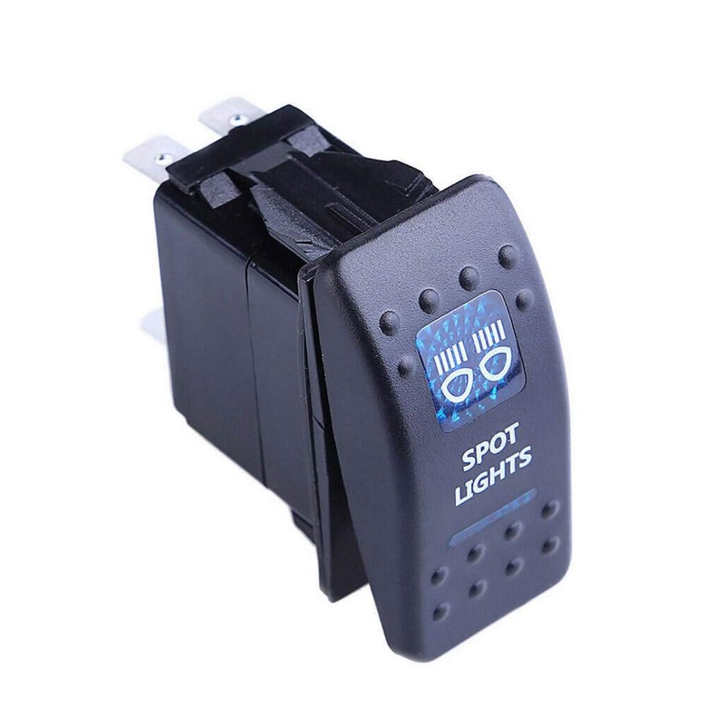 Mintice™ Car Vehicle 12V 20A Blue LED Light Rocker Toggle