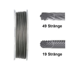 Griffin Stainless Steel Wire, Jewellery Wire, Nylon Coated, Flexible, Bracelets, Chains, 19 Strands, 0.45 mm, 30.5 m Roll