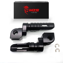MZS Motorcycle Foot Pegs, CNC Double Adjustable Front Rider Footpegs Footrest Rest Pedal Black Compatible with FZ07 FZ09 FZ10 FZ1 FZ6 FZ6R FZ8 MT03 MT07 MT09 MT10 YZF R3 SCR950 Tracer XSR700 XSR900