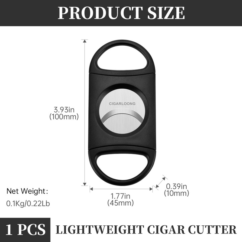 CLZOONG Cigar Cutter Guillotine, Metal Cut Sharp Double Blade Cut