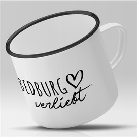 Huuraa Emaille Tasse Bedburg Geschenk Kaffeebecher Vintage 300ml Bedburg Geschenkidee