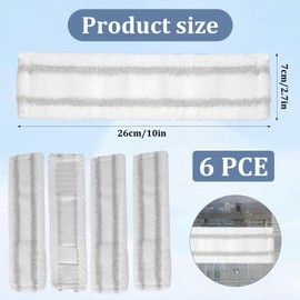 Ersatzpads für Kärcher Fenstersauger Zubehör, 6 STK für Kärcher Fensterreiniger Ersatzteile, Mikrofaser Wischbezug Fenstersauger Pads Wischmopppad für Karcher WV1 Plus Premium