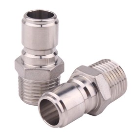 DERNORD Stainless Steel Male Quick Disconnect MPT 1/2" Homebrewing Connector Sanitary Fitting Pack of 2