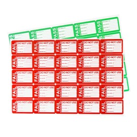 PACK4YA Pat Safety Test Sticker, 250pcs 25x41 mm Pat Test Labels Electrical Safety Pass Label + 25pcs Failed Labels, Appliance Testing Equipment Labels