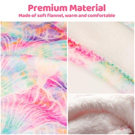 Kids Mermaid Tail Blanket - Girls Teens Mermaid Toys - Flannel Mermaid Blanket Gifts for Girls - Mermaid Scale Sleeping Bag- Purple Tail 17.7"×51" (Shell)