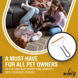 Brush-It Carpet Lint Remover - Handheld Dog, Cat and Pet Hair, Dust, and Debris Cleaner with Carpet Brush - Perfect for Home Carpet Cleaning, Upholstery Care, and Rug Maintenance
