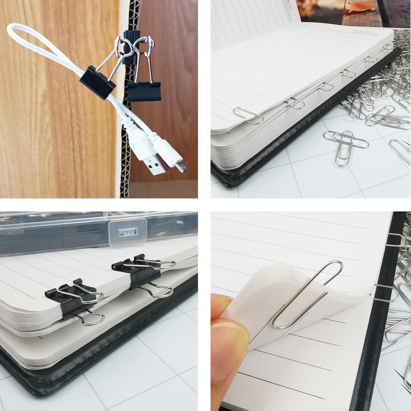 FZGUSYAF 326PCS Metal Clips - 15mm, 19mm Black Foldback Clips