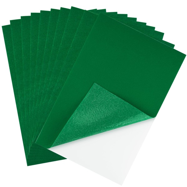 CHRORINE 10 Pcs Green Felt Fabric Sheets Self Adhesive Felt