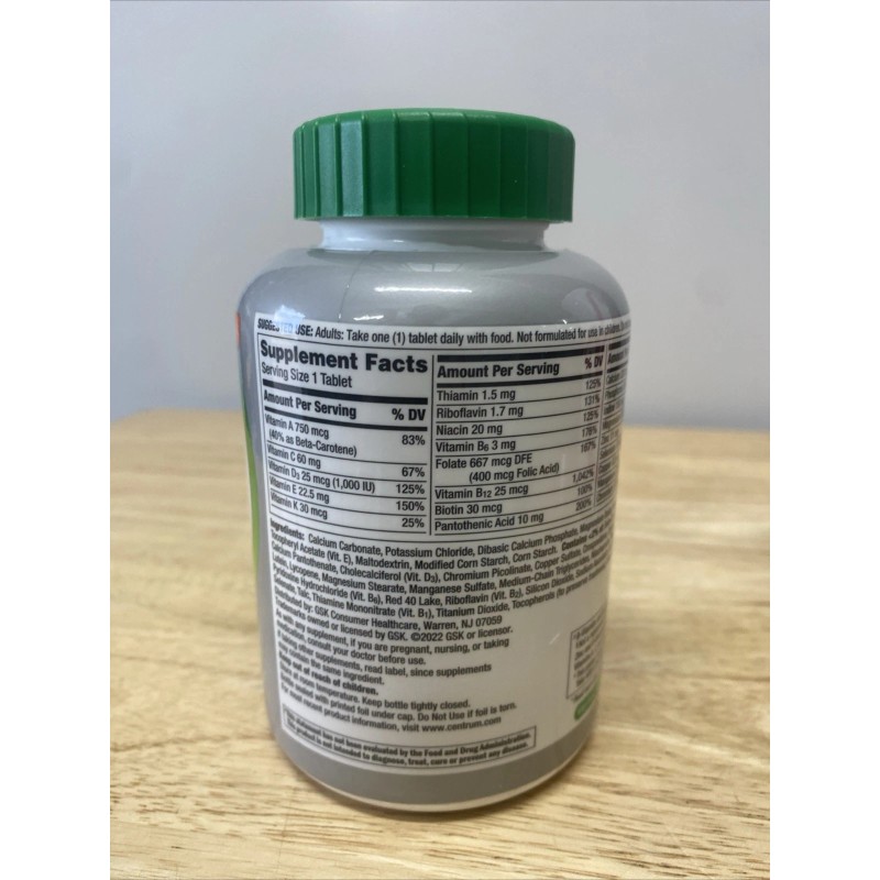 Centrum Silver ADULTS 50+ Multivitamin/M<wbr/>ineral Supplement 220 Tablets SEALED New