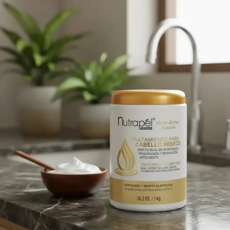 Nutrapel Tratamiento para Cabello Reseco HIdratación y Reparación con Keratina