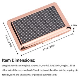 RFID Metal Blocking Credit Card Holder/Travel Wallet/Protective Case. (Patch Rose Gold, 3 Cards)