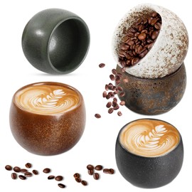 Espresso Cups, Set of 5, 50 ml Espresso Cups Set, Thick-Walled Ceramic Espresso Cups, Stoneware Cups for Espresso, Mocha, Macchiato, Tea, Perfect Gift for Men and Women
