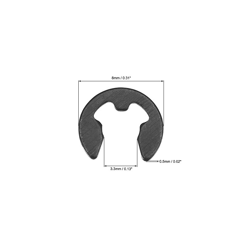 sourcing map E-Clip Circlip - 8mm External Retaining Shaft Snap