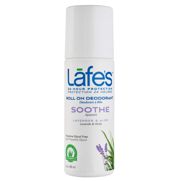 Lafe's Natural Deodorant | 3oz Roll-On Aluminum Free Natural Deodorant for Men & Women | Paraben Free & Baking Soda Free with 24-Hour Protection | Lavender & Aloe - Formerly Soothe | Packaging May Vary