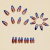 Medium Press on Nails Almond Shaped Fake Nails Blue Orange