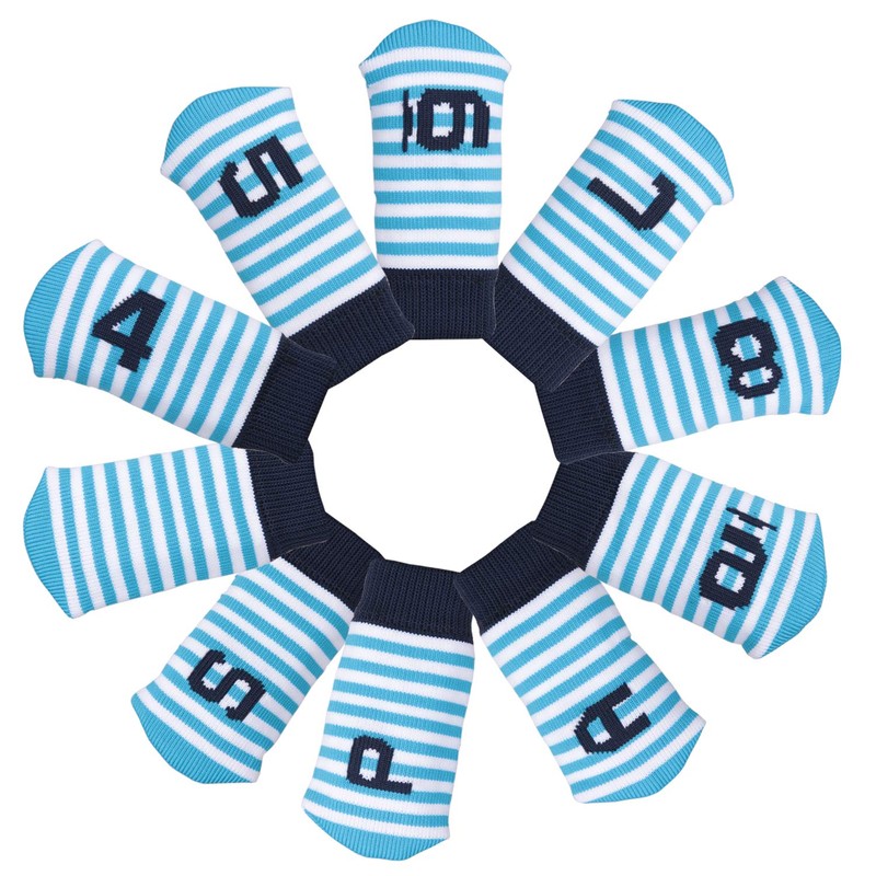 10 Pack Golf Iron Headcovers Stripe Pattern with Iron Headcovers