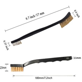 Pack of 9 Brass Brush Wire Brush Set Wire Brush Small Mini Wire Brush for Cleaning Welding Slag and Rust (Brass)