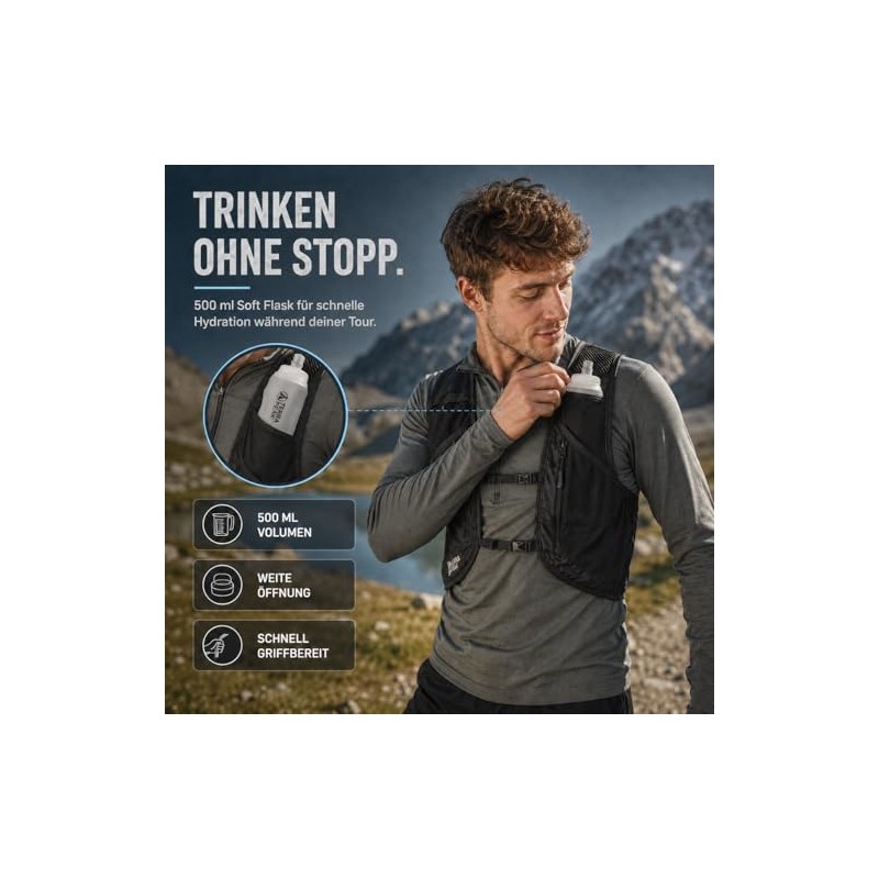 Terra Peak® VENA Running Vest 500 ml Water Bottle -