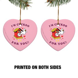 GRAPHICS & MORE I'm Cuckoo for You Crazy Clock Funny Humor Heart-Shaped Porcelain Holiday Christmas Tree Ornament - 2.8"