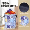 Mexican Tiles Laundry Basket Flowers Pattern Foldable Oxford Cloth Funny