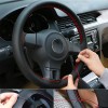 CHUSYYRAY 15" Steering Wheel Cover Genuine Leather for Chevy Silverado