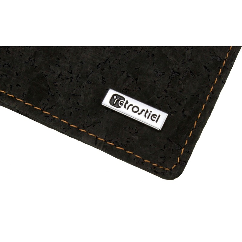 retrostiel Cork Wallet, Cork Purse, black, Without coin compartment