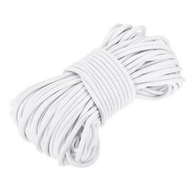DMiotech 1/4" Shock Cord 30M White Bungee Cord for Tent Poles Round Elastic Cord Kayak Rope Elastic Cord Marine Grade High Strength Polyester DIY Project Tying Cord