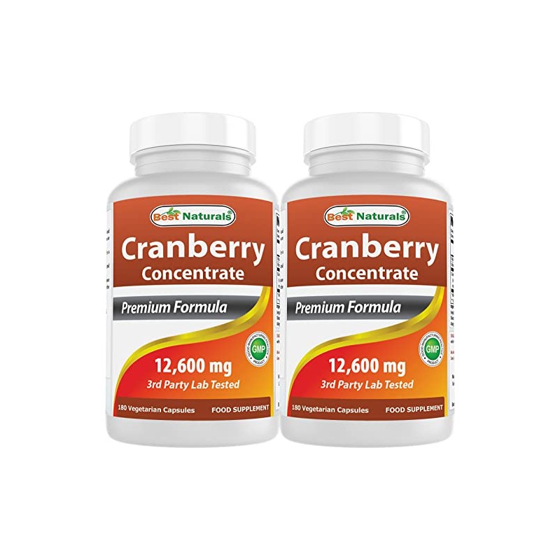 Best Naturals Cranberry 3X Strength, 12600 mg 180 Veggie Capsules