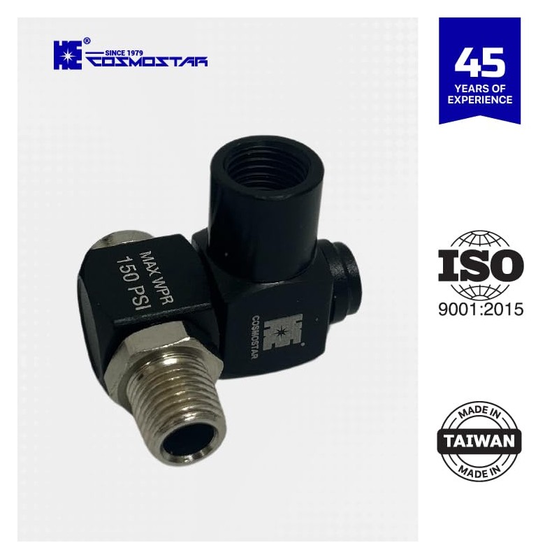 Cosmostar Universal 1/4" NPT 360 Degree Swivel Air Hose Connector