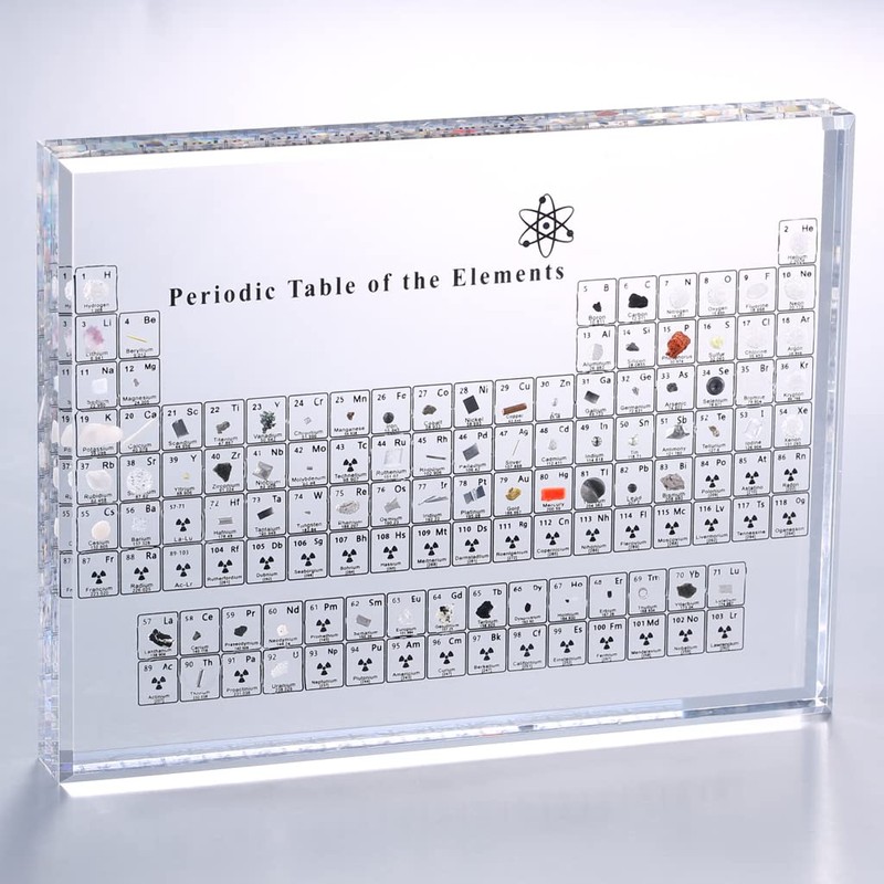 DARYTS Periodic Table Made of Acrylic with Real Elements, Periodic