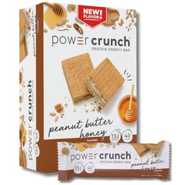 Power Crunch Protein Wafer Bars, High Protein Snacks with Delicious Taste, Peanut Butter Honey, 1.4 Ounce (5 Count)