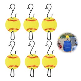 NYGHMY 6 Pcs Fence Hooks for Softball - Metal Bag Clip with Acrylic Board - Gear & Water Bottle Holder