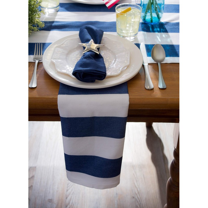 DII Cabana Stripe Outdoor Tabletop Collection, Water Resistant, 14 x