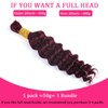 Human Braiding Hair for Boho Braids Burgundy Deep Wave Bulk