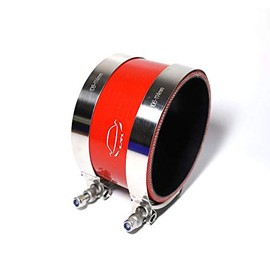 TenkeAuto High Performance 4-Ply Reinforced 4" ID Straight Coupler Silicone Hose for Turbo/Intercooler/Piping (4'' Red)