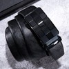 Barry.Wang Men's Leather Belt Black Ratchet Belt with 3 Automatic