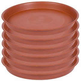 Bleuhome 6 Pack of 12 inch Plant Saucer, Heavy Duty Plastic Plant Saucer 12" Round, Plant Tray for Pots, Flower Plant Saucers for Indoors, Plant Trays for Planter 11"/12" (12 inch, Terracotta)