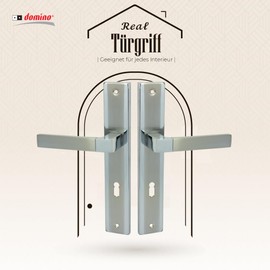 domino Door Handle 72 Handle Set BB Deadlock Set | Long Plate Set | Door Handle for Room Door, Office Door, Cellar Door & Interior Door | L Shape | Door Handle Set Made of Stainless Steel |