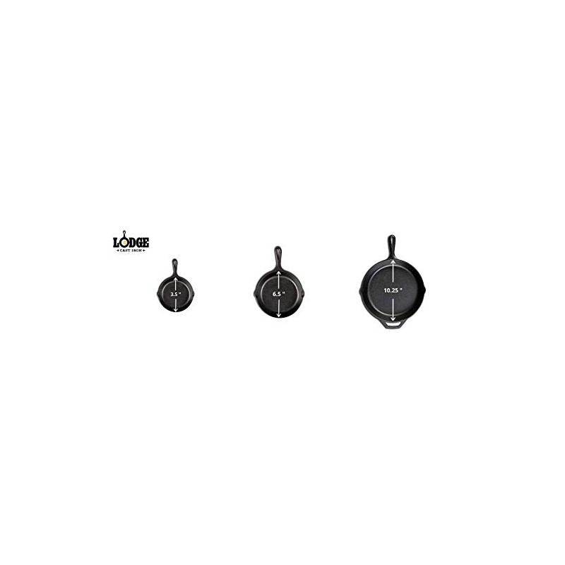 Lodge Pre-Seasoned 3.5-Inch Cast Iron Skillet Set for Side Dishes