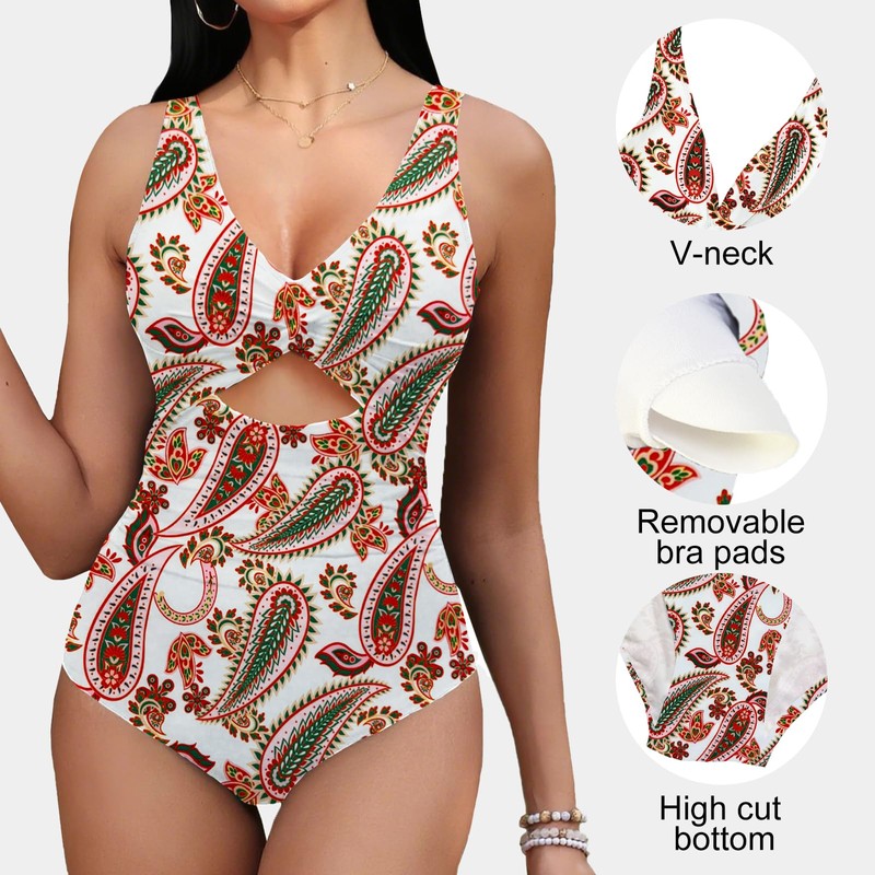 OUSIMEN Traje de Baño una Pieza para Mujer con Cuello