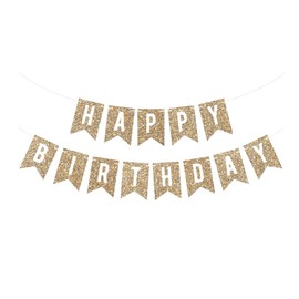 xfbbchh Gold Happy Birthday Banner Signs Golden Sparkle Funny Birthday Party Supplies for Birthday Party Birthday Decorations Nursery Hanging Decorations 13 Pieces (golden)