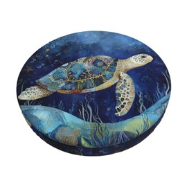 Vykmvtyb Sea Turtle Bar Stool Covers Round, Stool Pad Cover Seat Cushion Cover Soft Bar Stool Seat Cover Cushion 13 Inch