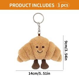 YCWSSB Plush Pretzel Keyring, Cute Cuddly Key Chain for Women & Children, Cute Bag Pendant, Backpack Charm, Funny Gift for Christmas & Birthday, 1