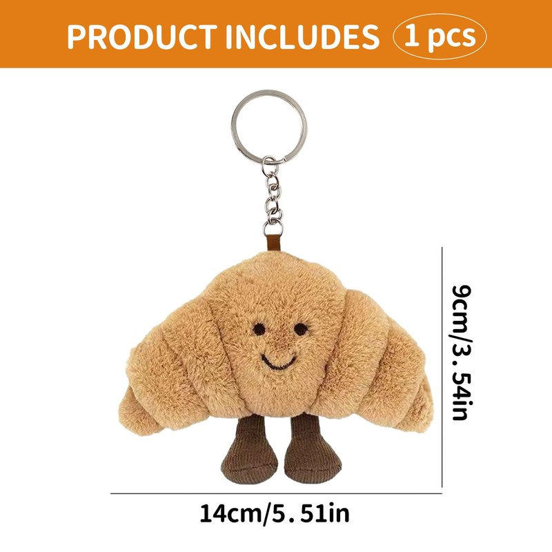 YCWSSB Plush Pretzel Keyring, Cute Cuddly Key Chain for Women